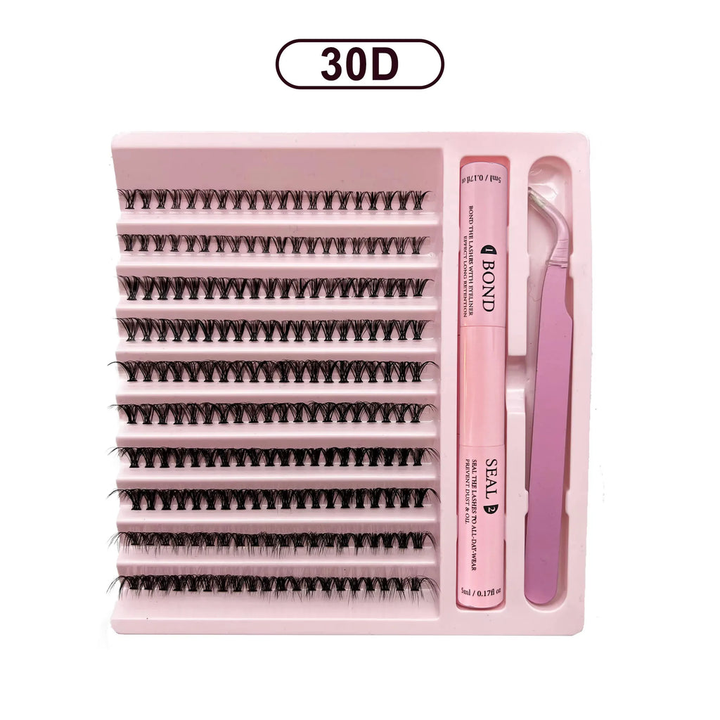 Kit faux cils en grappes a poser soi-meme (200 grappes)